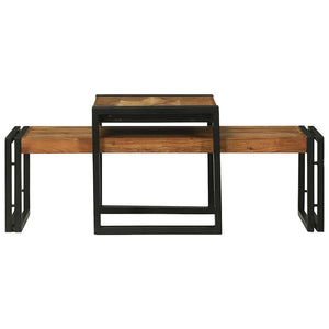 Tavolino da salotto 2 pcs Marrone legno massello di acacia 4104722