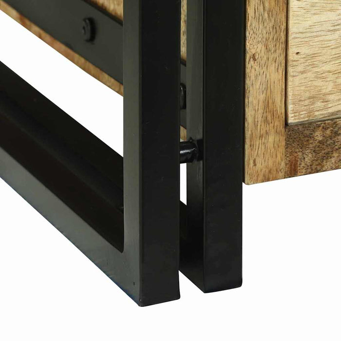 Tavolino da Salotto-Tavolino da soggiorno-Tavolo Marrone Legno massello di mango ruvido 733854