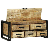 Tavolino da Salotto-Tavolino da soggiorno-Tavolo Marrone Legno massello di mango ruvido 733854