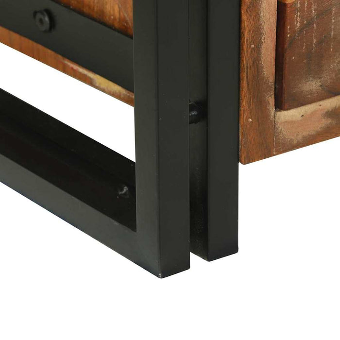 Tavolino da Salotto-Tavolino da soggiorno-Tavolo Marrone legno massello di riciclo