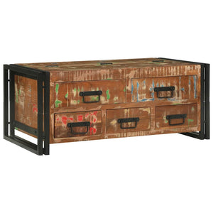 Tavolino da Salotto-Tavolino da soggiorno-Tavolo Marrone legno massello di riciclo