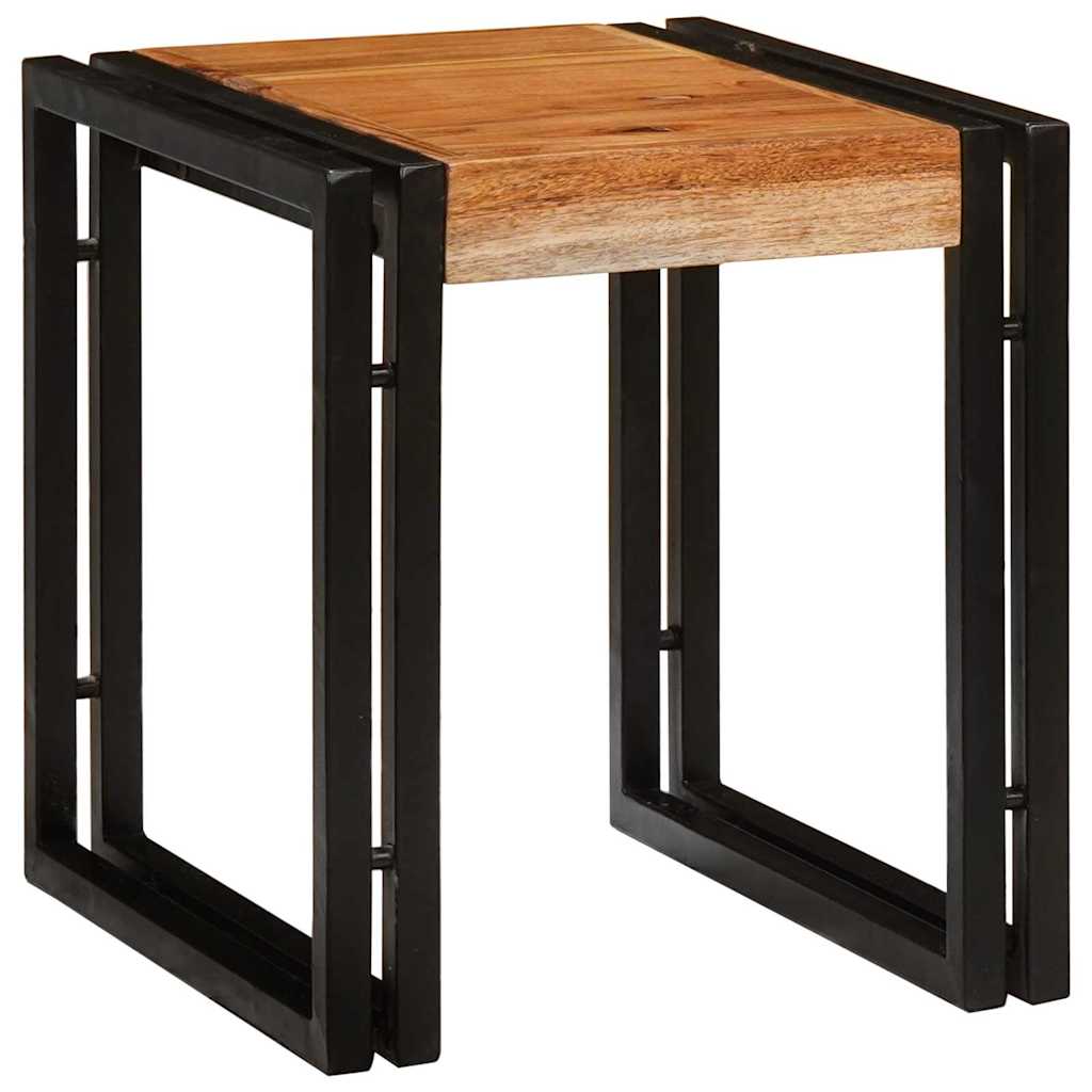 vidaXL Tavoli da Fine 3 pcs Marrone e nero Legno massello di acacia