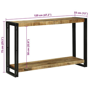 Tavolo consolle 120 x 33 x 75 cm Legno massello di mango ruvido 4104733