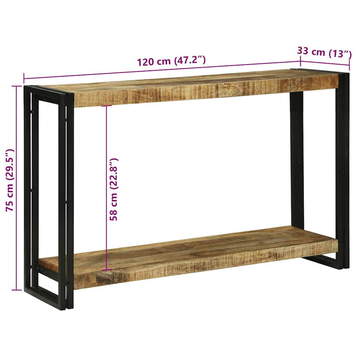Tavolo consolle 120 x 33 x 75 cm Legno massello di mango ruvido 4104733