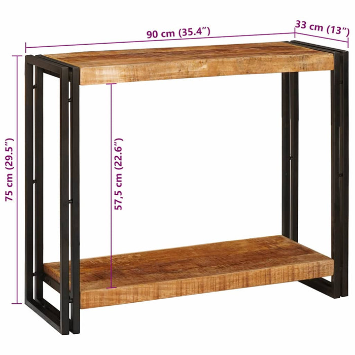 vidaXL Tavolo consolle 90 x 33 x 75 cm Legno massello di mango ruvido