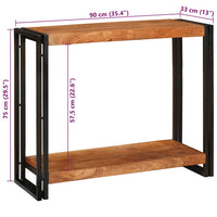 vidaXL Tavolo consolle 90 x 33 x 75 cm legno massello di acacia