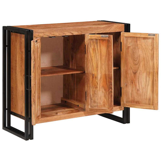 Credenza con porte Marrone Legno massello di acacia e metallo 4104749