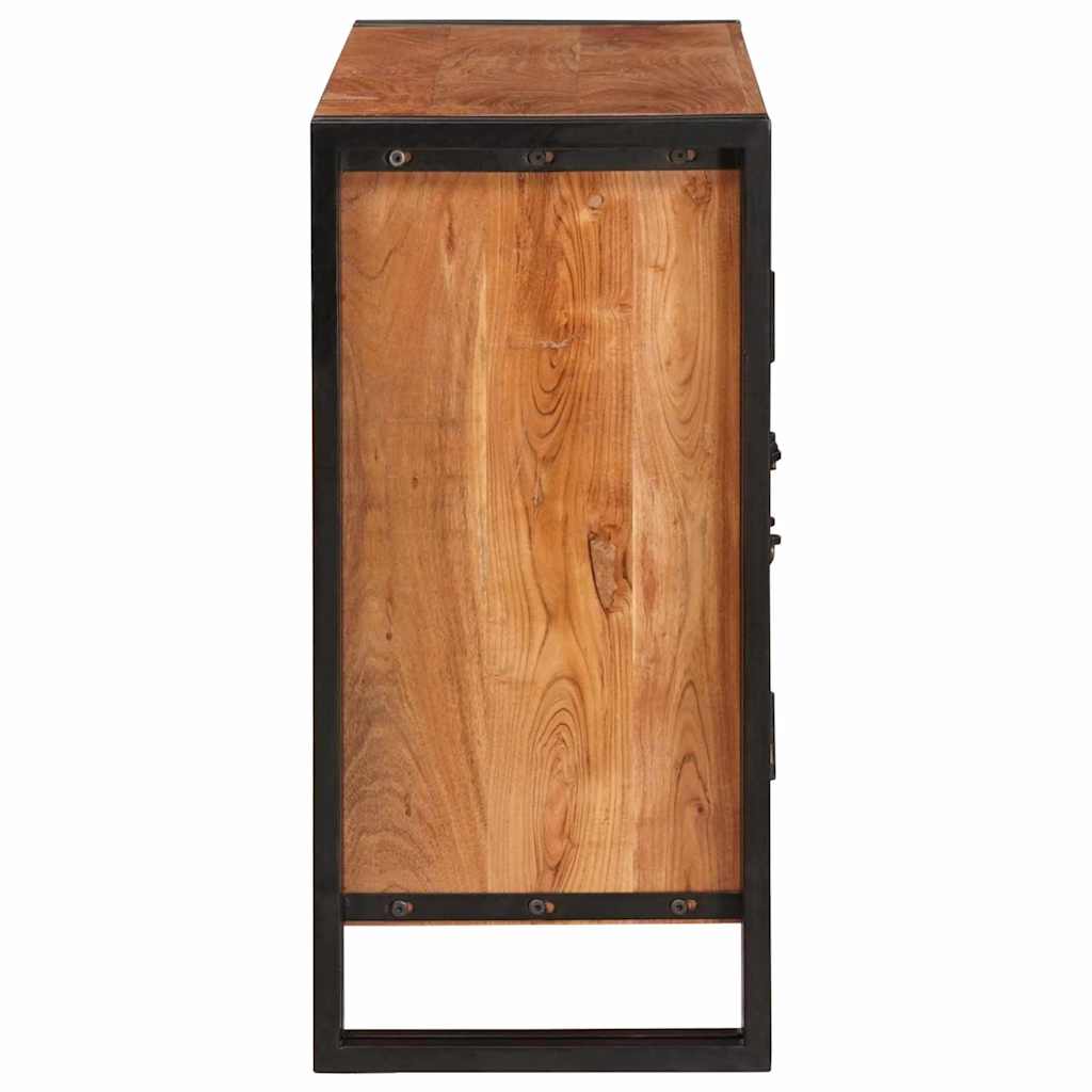 Credenza con porte Marrone Legno massello di acacia e metallo 4104749