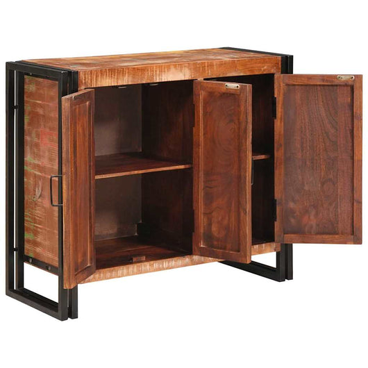 Credenza con porte Marrone Legno Recuperato Massello e Metallo 4104750