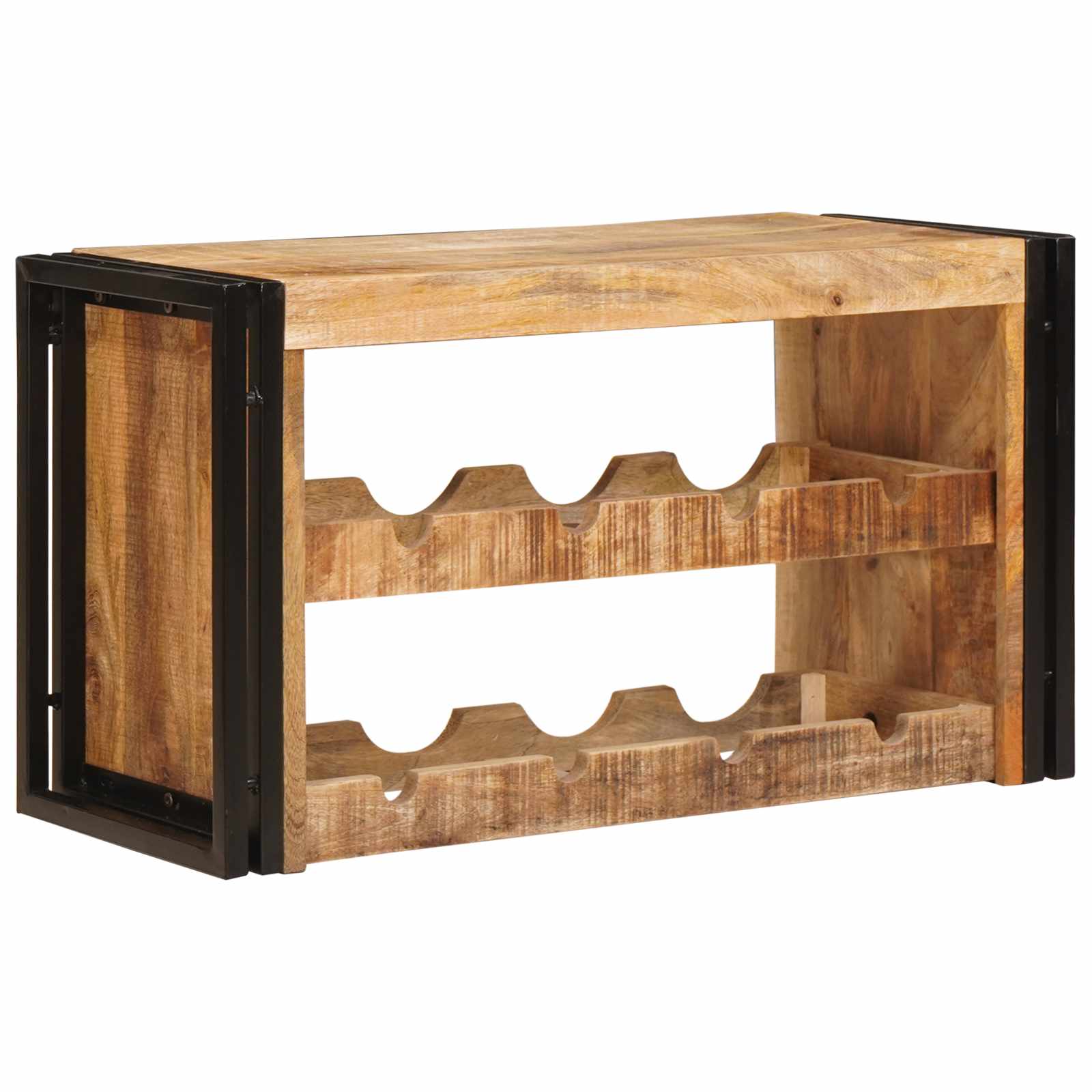 Portabottiglie 100 x 45 x 33 cm Legno di Mango Grezzo Massiccio 4104757