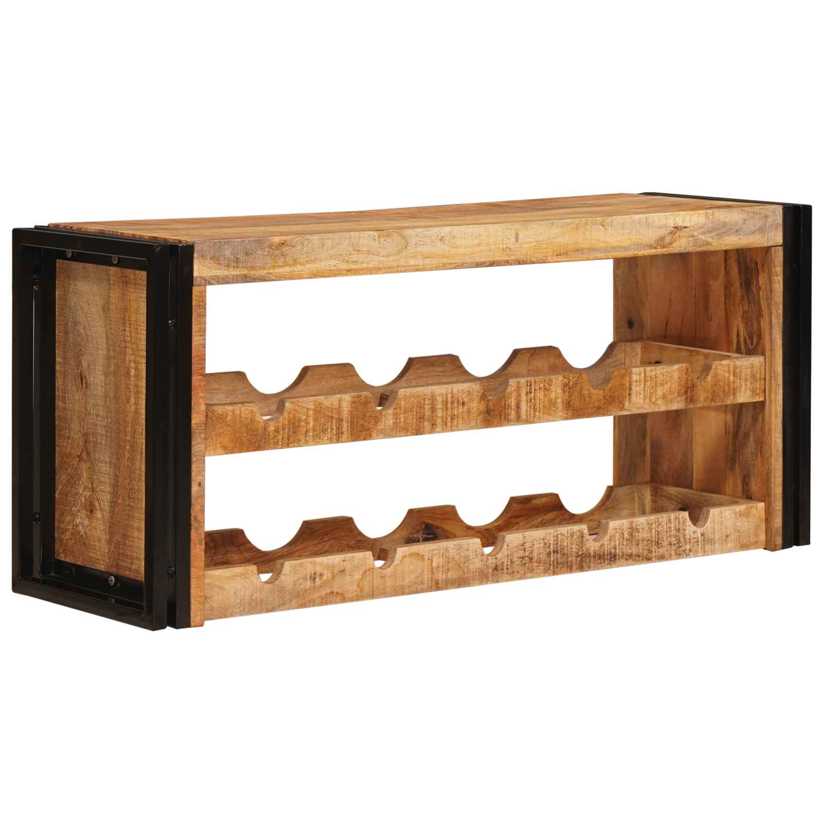 Portabottiglie 100 x 45 x 33 cm Legno di Mango Grezzo Massiccio 4104760
