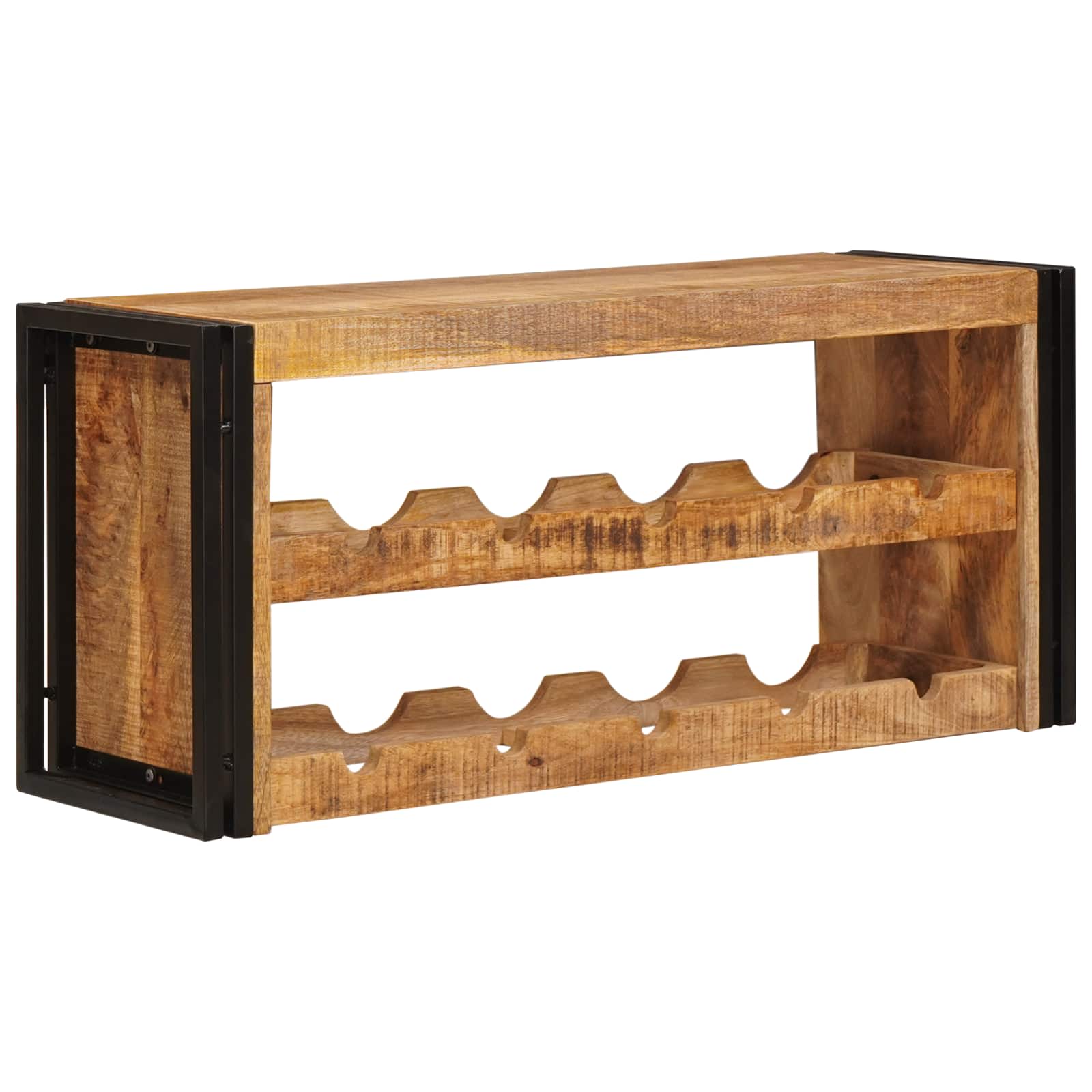 Portabottiglie 100 x 45 x 33 cm Legno di Mango Grezzo Massiccio 4104760