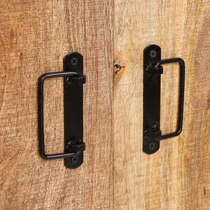 Highboard con Ante Legno di Mango Massello Grezzo e Metallo 4104766