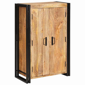 Highboard con Ante Legno di Mango Massello Grezzo e Metallo 4104766