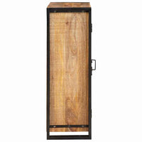 Highboard con Ante Legno di Mango Massello Grezzo e Metallo 4104766