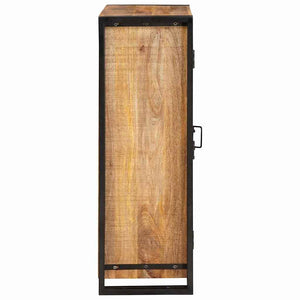Highboard con Ante Legno di Mango Massello Grezzo e Metallo 4104766