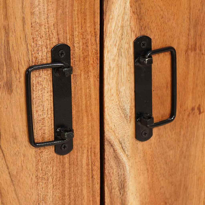 Highboard con Ante Marrone Legno massello di acacia e metallo 4104767