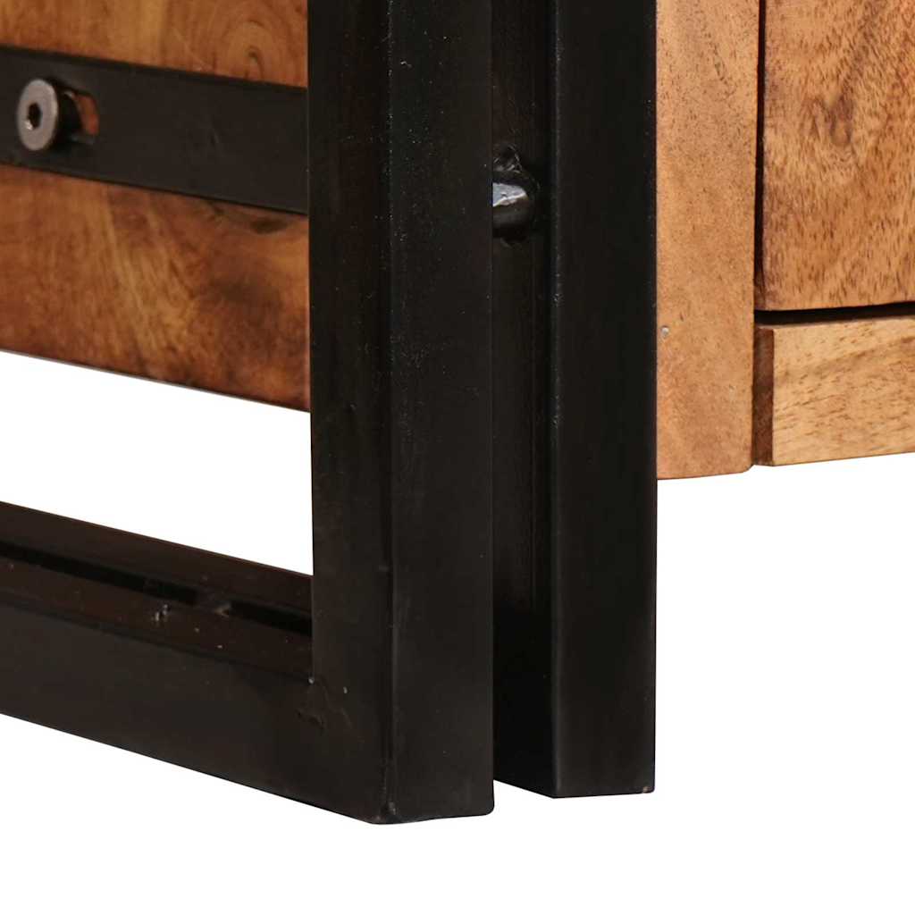 Highboard con Ante Marrone Legno massello di acacia e metallo 4104767