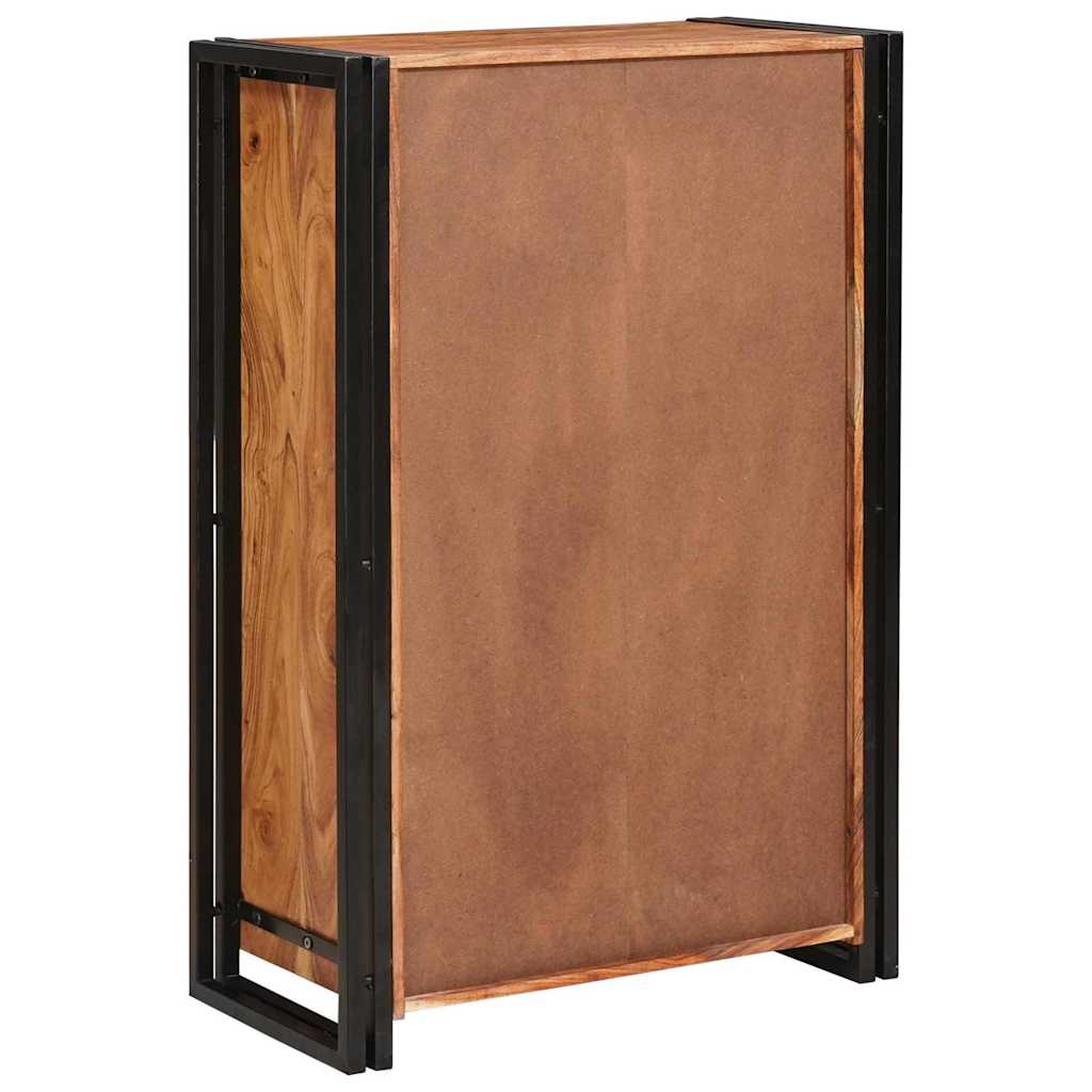 Highboard con Ante Marrone Legno massello di acacia e metallo 4104767