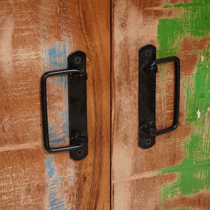 Highboard con Ante Marrone Legno Recuperato Massello e Metallo 4104768