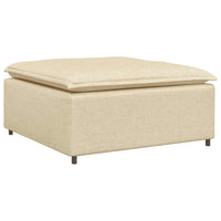 vidaXL Divano Modulare con Poggiapiedi e Cuscini Crema