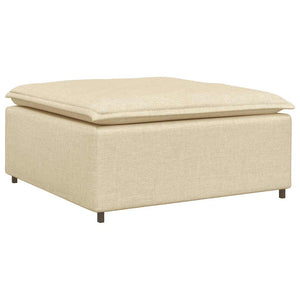 vidaXL Divano Modulare con Poggiapiedi e Cuscini Crema