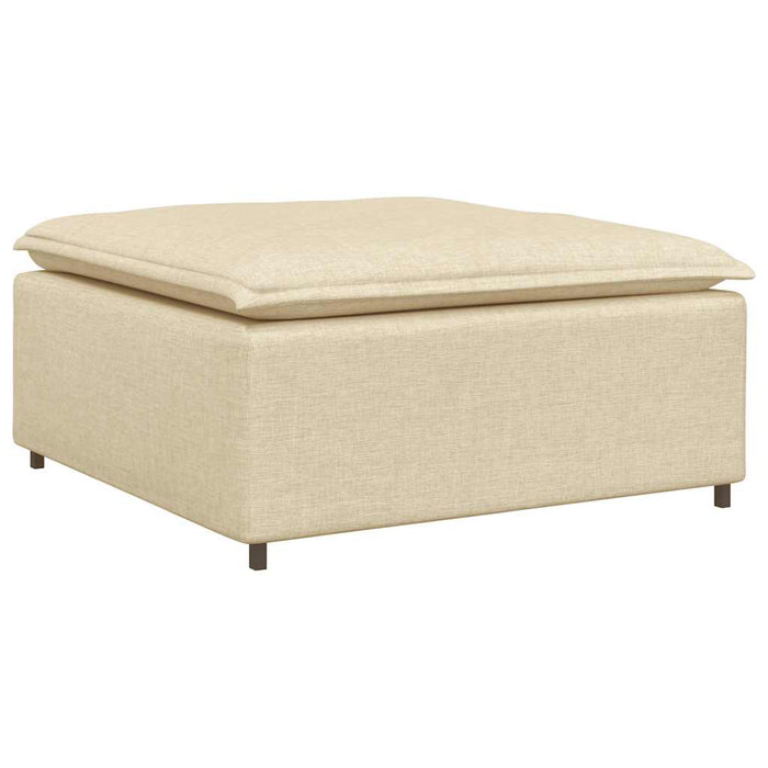 vidaXL Divano Modulare con Poggiapiedi e Cuscini Crema