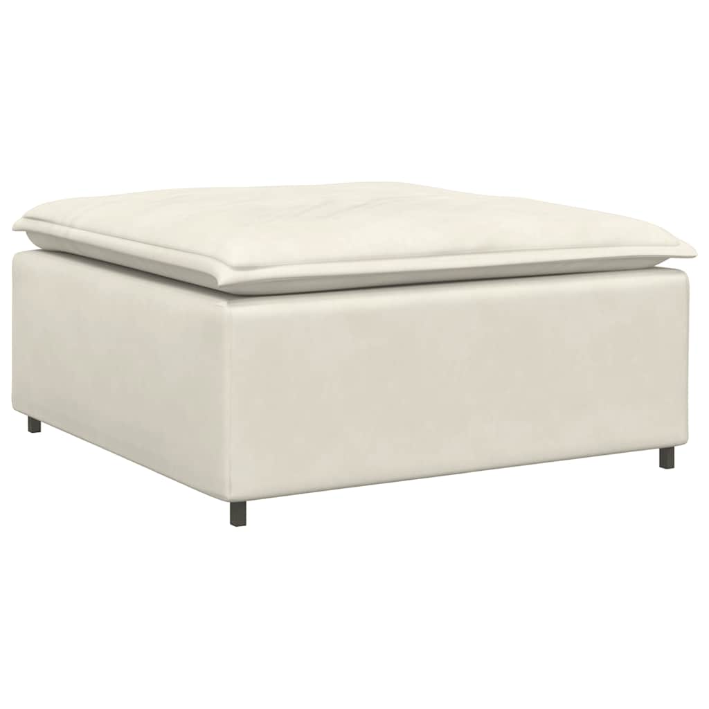 vidaXL Divano Modulare con Poggiapiedi e Cuscini Crema