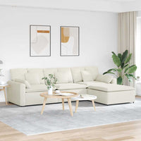 vidaXL Divano Modulare con Poggiapiedi e Cuscini Crema