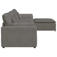 vidaXL Divano Modulare con Poggiapiedi e Cuscini Grigio Chiaro