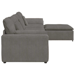 vidaXL Divano Modulare con Poggiapiedi e Cuscini Grigio Chiaro