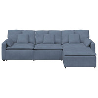 vidaXL Divano Modulare con Poggiapiedi e Cuscini Blu