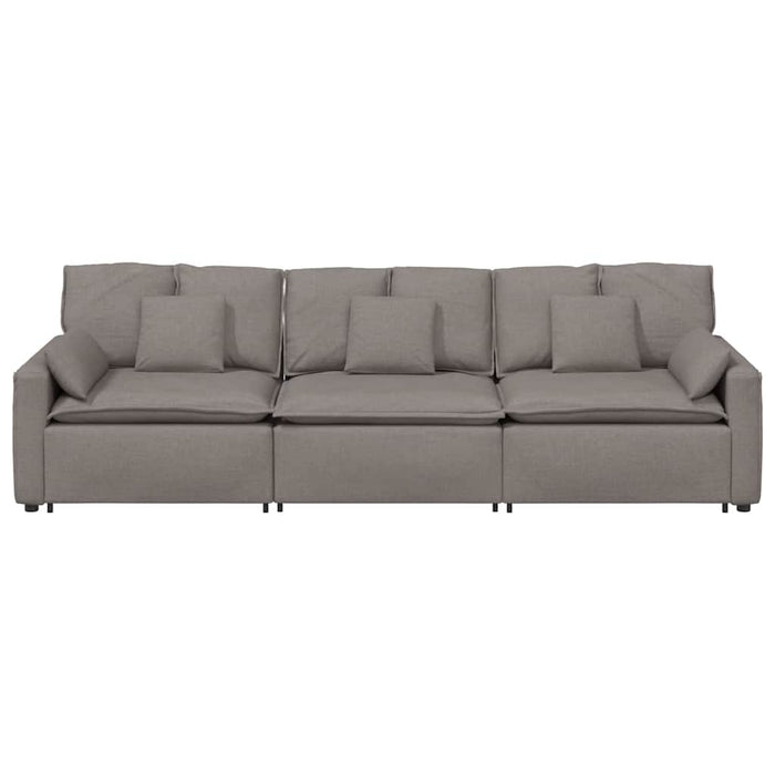 Divano Modulare con Cuscini Tortora 3321092