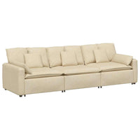 Divano Modulare con Cuscini Crema 3321093