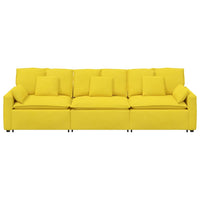 vidaXL Divano Modulare con Cuscini Giallo Chiaro