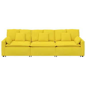 vidaXL Divano Modulare con Cuscini Giallo Chiaro