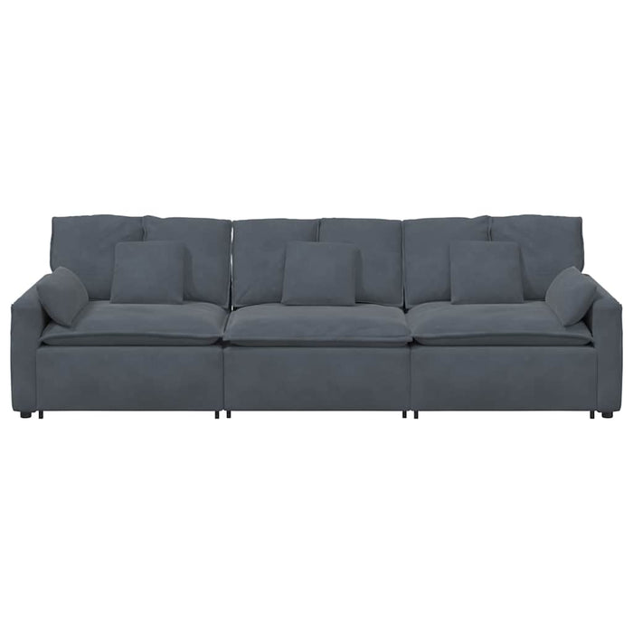 Divano Modulare con Cuscini Grigio Scuro 3321100