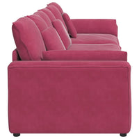 Divano Modulare con Cuscini Rosso Vino