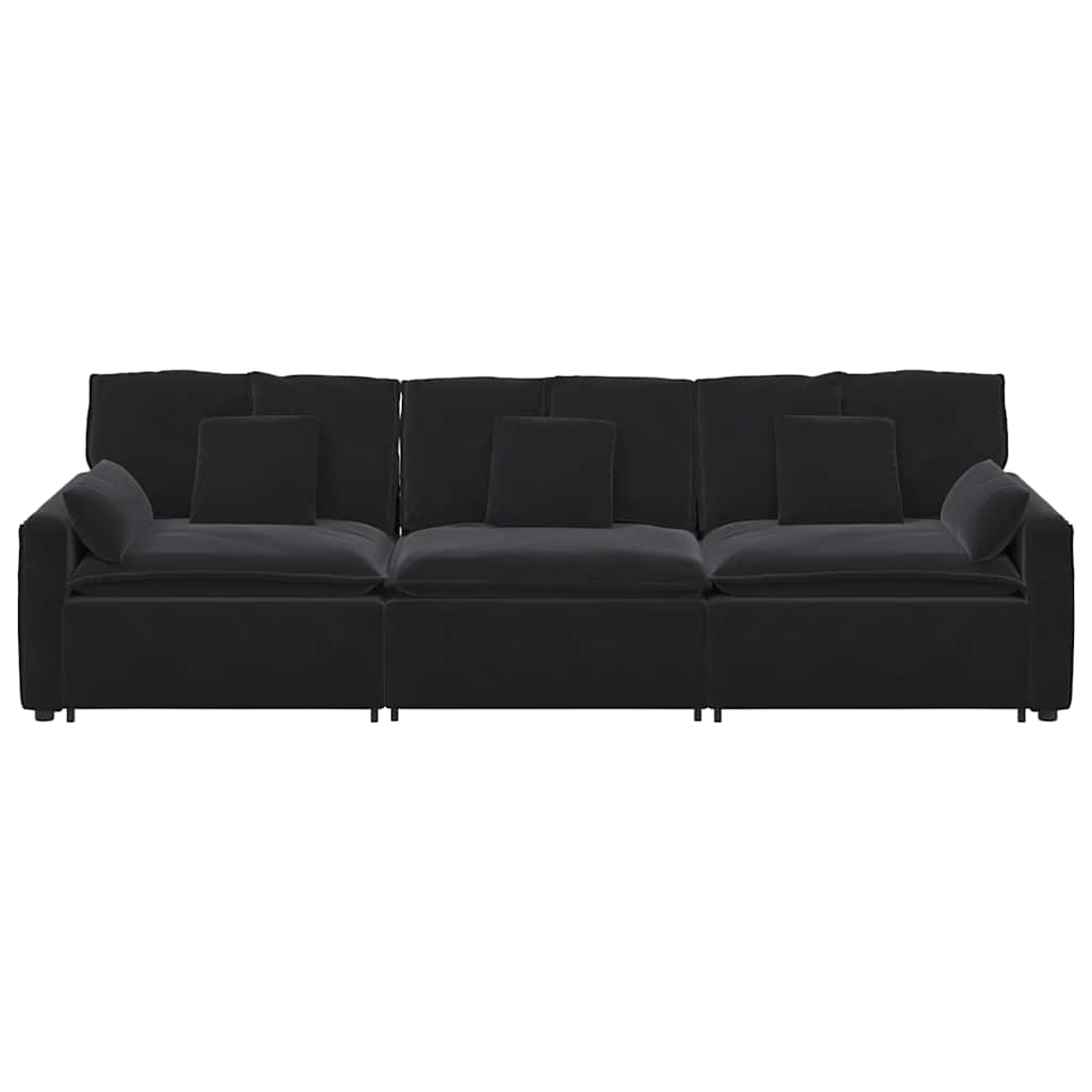 vidaXL Divano Modulare con Cuscini Nero