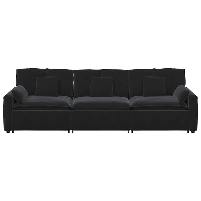 vidaXL Divano Modulare con Cuscini Nero