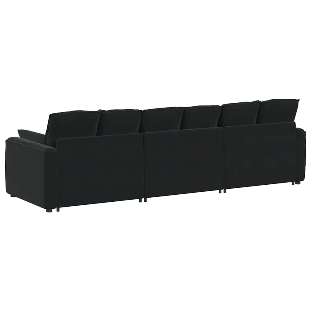 vidaXL Divano Modulare con Cuscini Nero