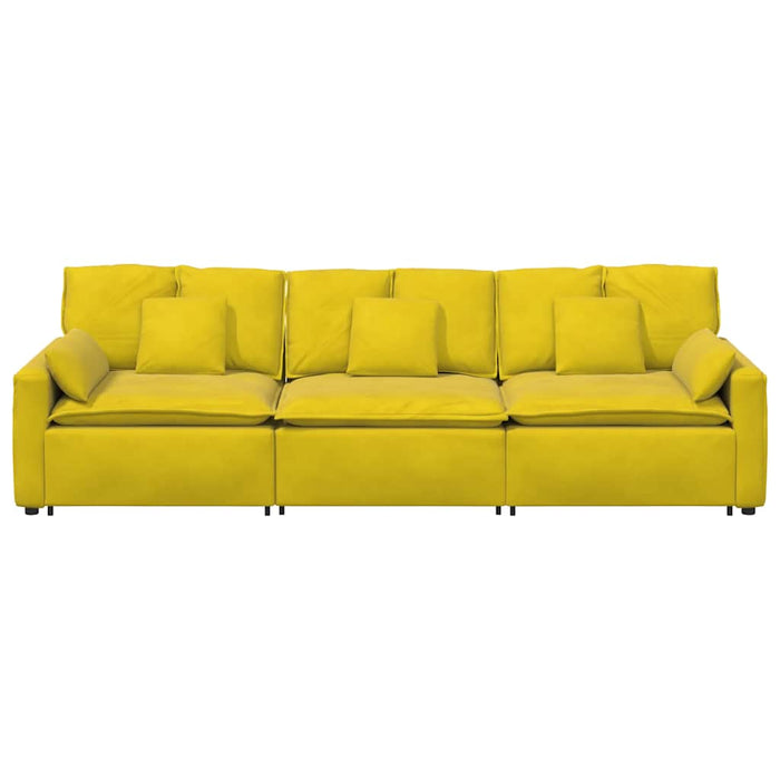 Divano Modulare con Cuscini Giallo 3321105