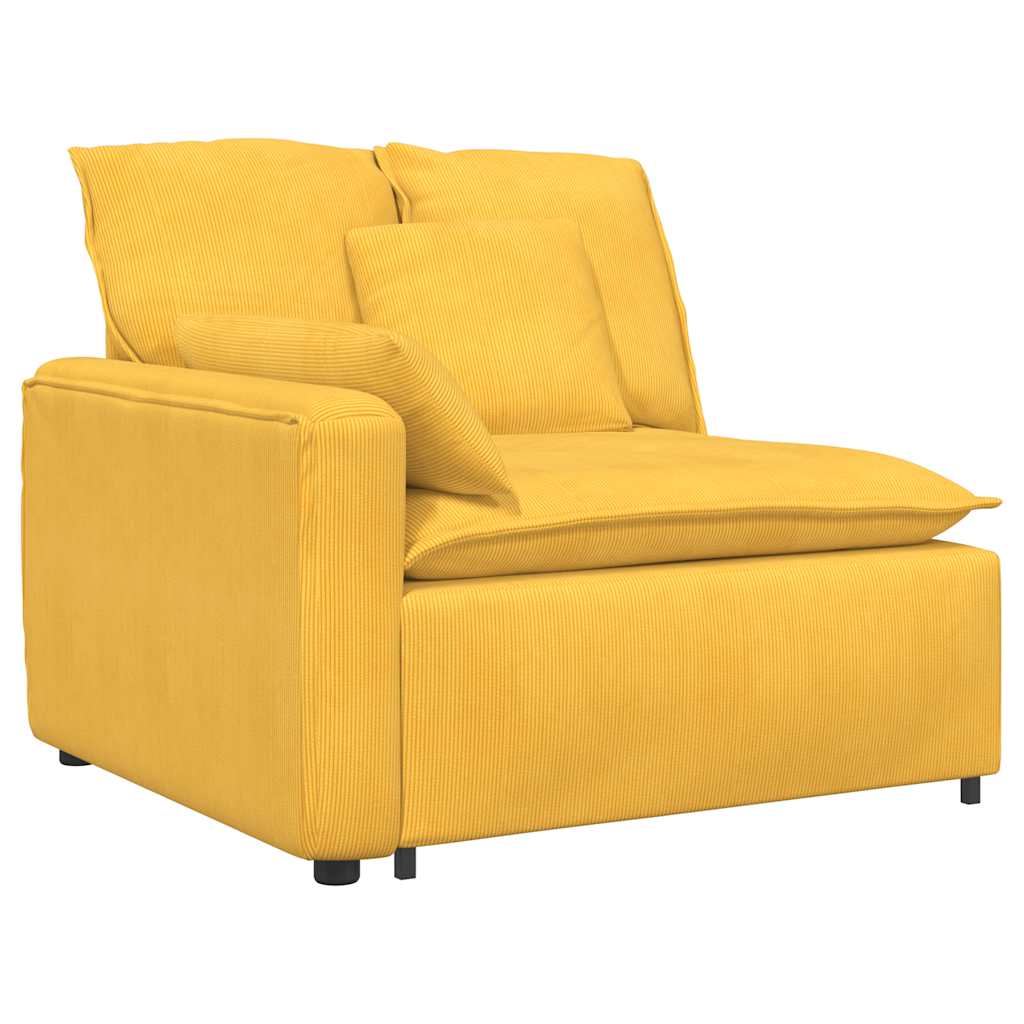 Divano Modulare con Cuscini Giallo Chiaro 3321113