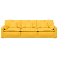 Divano Modulare con Cuscini Giallo Chiaro 3321113