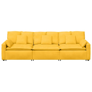 vidaXL Divano Modulare con Cuscini Giallo Chiaro