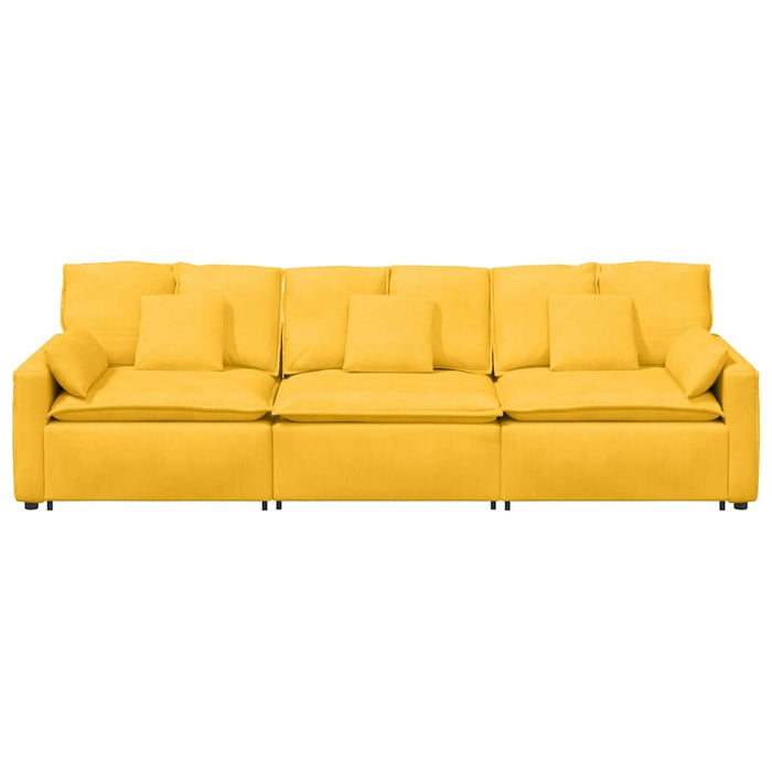 vidaXL Divano Modulare con Cuscini Giallo Chiaro