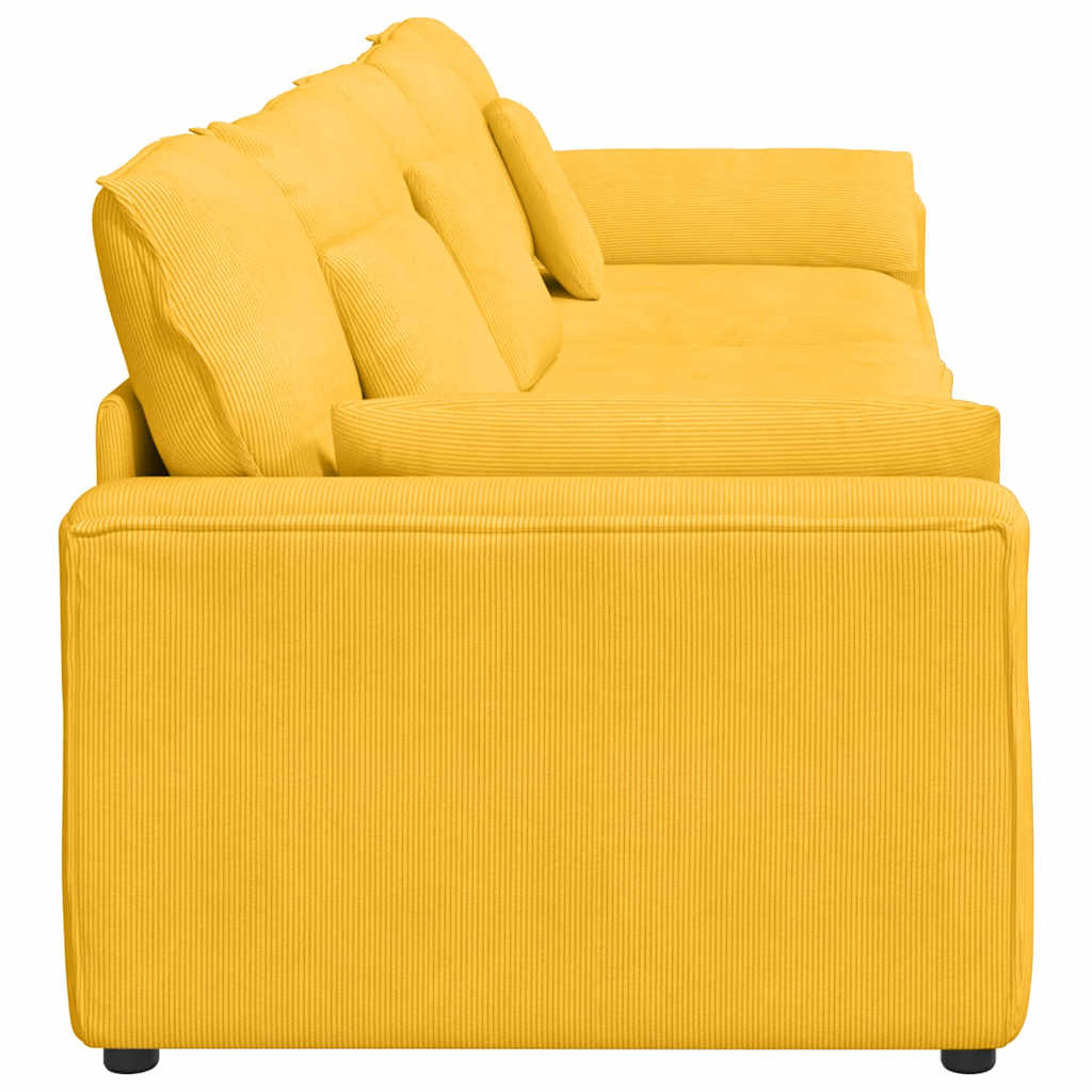 Divano Modulare con Cuscini Giallo Chiaro 3321113