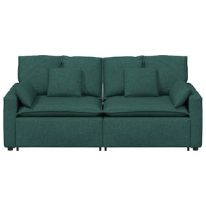 Divano Modulare con Cuscini Verde Scuro