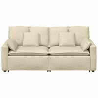 Divano Modulare con Cuscini Crema