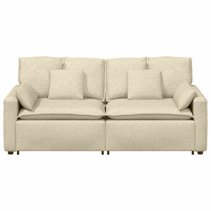 Divano Modulare con Cuscini Crema